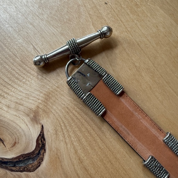 PEREZ SANZ BELT BLACK LEATHER SILVER VINTAGE RARE ARTISAN STATEMENT PIECE UNIQUE - Picture 8 of 13